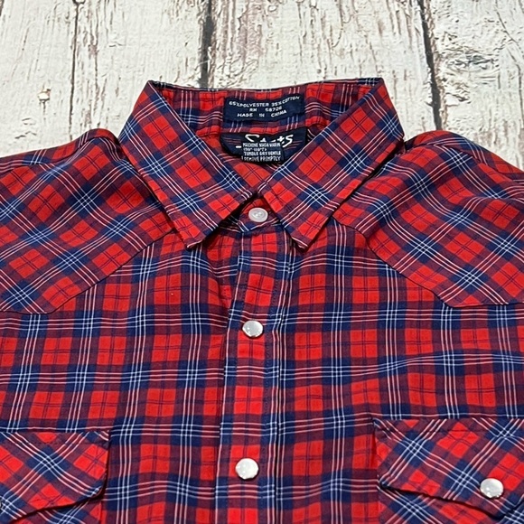 Vintage Western Stats Plaid Rockabilly Rancher Pearl Snap Cowboy Shirt - Picture 3 of 6